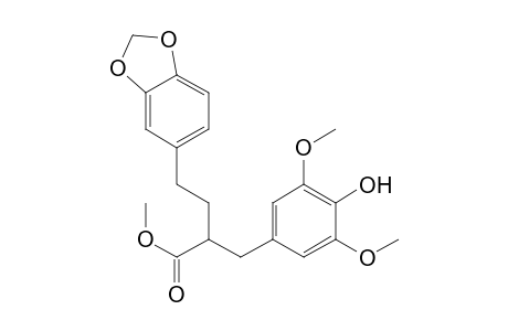 4-(1,3-benzodioxol-5-yl)-2-(4-hydroxy-3,5-dimethoxy-benzyl)butyric acid methyl ester