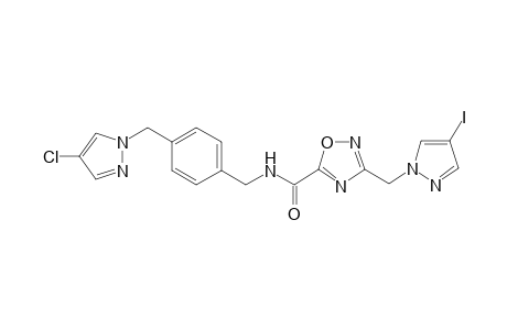 1,2,4-Oxadiazole-5-carboxamide, N-[[4-[(4-chloro-1H-pyrazol-1-yl)methyl]phenyl]methyl]-3-[(4-iodo-1H-pyrazol-1-yl)methyl]-