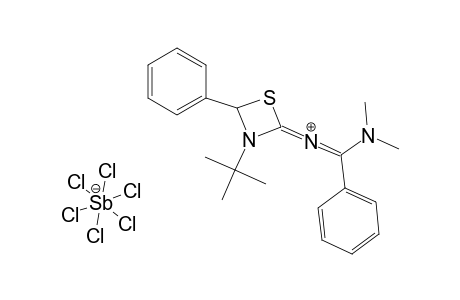 N(2)-(3-TERT.-BUTYL-4-PHENYL-1,3-THIAZETIDIN-2-YLIDENE)-N(1),N(1)-DIMETHYLBENZAMIDINIUM-HEXACHLOROANTIMONATE