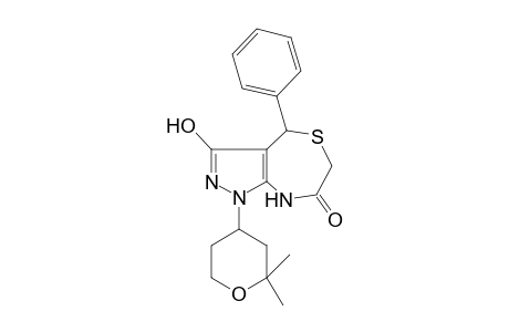 1H-Pyrazolo[3,4-e][1,4]thiazepin-7(6H)-one, 4,8-dihydro-3-hydroxy-4-phenyl-1-(tetrahydro-2,2-dimethyl-2H-pyran-4-yl)-