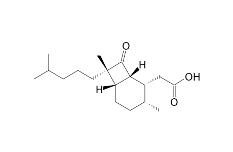 Bicyclo[4.2.0]octane-2-acetic acid, 3,7-dimethyl-7-(4-methylpentyl)-8-oxo-, [1R-(1.alpha.,2.beta.,3.beta.,6.alpha.,7.beta.)]-