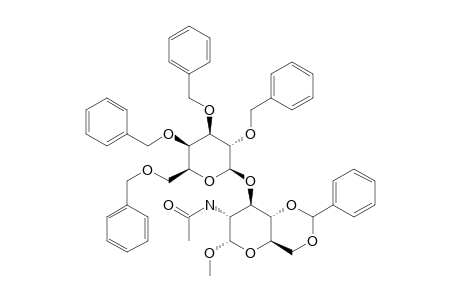 METHYL-O-(2,3,4,6-TETRA-O-BENZYL-BETA-D-GALACTOPYRANOSYL)-(1->3)-2-ACETAMIDO-4,6-O-BENZYLIDENE-2-DEOXY-ALPHA-D-GLUCOPYRANOSIDE