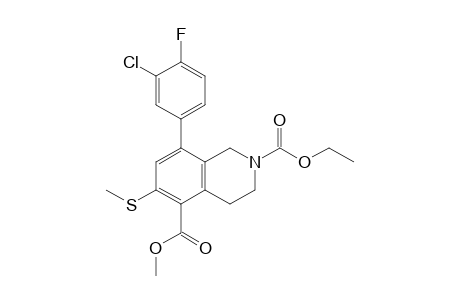 2-Ethoxycarbonyl-5-methoxycarbonyl-8-(3-chloro-4-fluorophenyl)-6-methylthio-1,2,3,4-tetrahydroisoquinoline