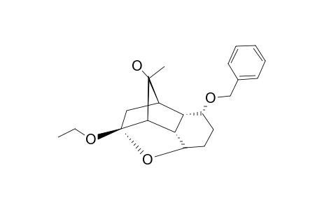 (+/-)-(1S*,3R*,5R*,6R*,7S*,8S*,9R*,10R*)-10-BENZYLOXY-3-ETHOXY-6-METHYL-2-OXATETRACYCLO-[6.4.0.0(3,7).0(5,9)]-DODECAN-6-OL