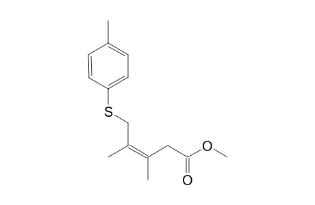 (Z)-3,4-Dimthyl-5-(p-tolylmercapto)pent-3-enoic acid methyl ester