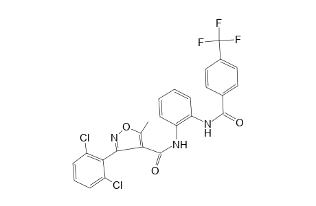 3-(2,6-dichlorophenyl)-5-methyl-N-[2-[[4-(trifluoromethyl)benzoyl]amino]phenyl]-1,2-oxazole-4-carboxamide