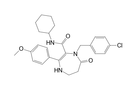 N-Cyclohexyl 4-(4-chlorobenzyl)-2-(4-methoxyphenyl)-5-oxo-4,5,6,7-tetrahydro-1H-1,4-diazepine-3-carboxamide