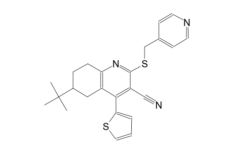 6-tert-butyl-2-[(4-pyridinylmethyl)sulfanyl]-4-(2-thienyl)-5,6,7,8-tetrahydro-3-quinolinecarbonitrile