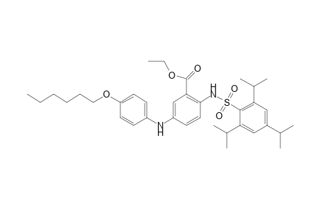 Benzoic acid, 5-[[4-(hexyloxy)phenyl]amino]-2-[[[2,4,6-tris(1-methylethyl)phenyl]sulfonyl]amino]-, ethyl ester