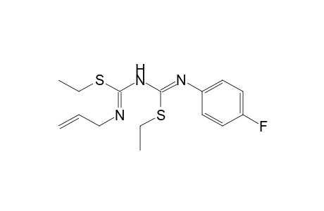 Carbamimidothioic acid, N-[(ethylthio)[(4-fluorophenyl)imino]methyl]-N'-2-propen-1-yl-, ethyl ester
