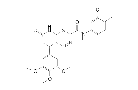 N-(3-chloro-4-methylphenyl)-2-{[3-cyano-6-oxo-4-(3,4,5-trimethoxyphenyl)-1,4,5,6-tetrahydro-2-pyridinyl]sulfanyl}acetamide