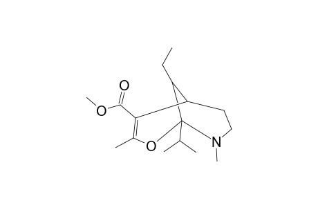 3,8-DIMETHYL-2-(2'-PROPYL)-4-CARBOMETHOXY-9-ETHYL-2-OXA-8-AZABICYCLO-[3.3.1]-NON-3-ENE