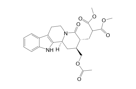 17-Norcorynan-18,18-dicarboxylic acid, 16-(acetyloxy)-21-oxo-, dimethyl ester, (15.beta.)-(.+-.)-