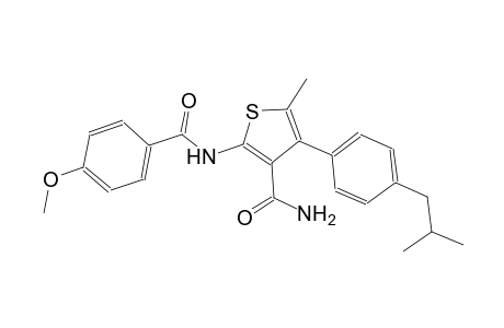4-(4-isobutylphenyl)-2-[(4-methoxybenzoyl)amino]-5-methyl-3-thiophenecarboxamide