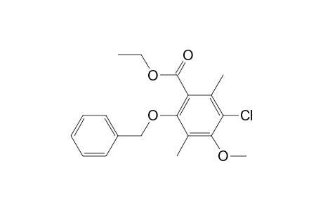 Benzoic acid, 3-chloro-4-methoxy-2,5-dimethyl-6-(phenylmethoxy)-, ethyl ester