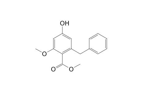 Benzoic acid, 4-hydroxy-2-methoxy-6-(phenylmethyl)-, methyl ester