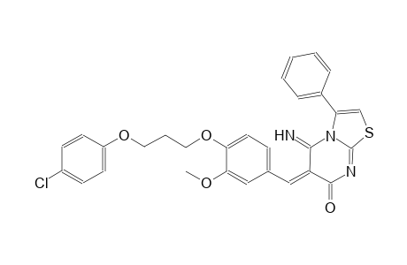 (6E)-6-{4-[3-(4-chlorophenoxy)propoxy]-3-methoxybenzylidene}-5-imino-3-phenyl-5,6-dihydro-7H-[1,3]thiazolo[3,2-a]pyrimidin-7-one