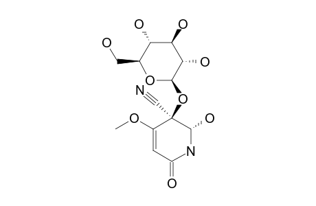 NORACALYPHIN;(-)-(5R,6S)-5-CYANO-5-BETA-D-GLUCOPYRANOSYLOXY-6-HYDROXY-4-METHOXY-2-(5,6-DIHYDRO)-PYRIDONE