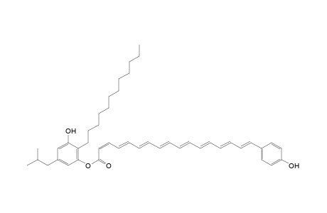 2-Dodecyl-3-hydroxy-5-(2-methylpropyl)phenylester of 17-(4-Hydroxyphenyl)-2,4,6,8,10,12,14,16-heptadecaoctaenoic acid