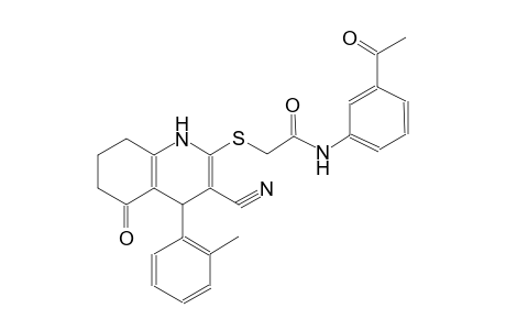 acetamide, N-(3-acetylphenyl)-2-[[3-cyano-1,4,5,6,7,8-hexahydro-4-(2-methylphenyl)-5-oxo-2-quinolinyl]thio]-