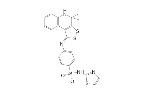 4-{[(1Z)-4,4-dimethyl-4,5-dihydro-1H-[1,2]dithiolo[3,4-c]quinolin-1-ylidene]amino}-N-(1,3-thiazol-2-yl)benzenesulfonamide