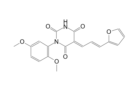 (5E)-1-(2,5-dimethoxyphenyl)-5-[(2E)-3-(2-furyl)-2-propenylidene]-2,4,6(1H,3H,5H)-pyrimidinetrione