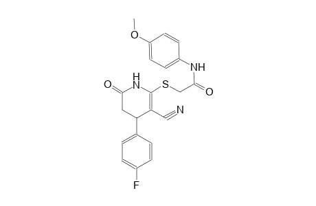 2-{[3-cyano-4-(4-fluorophenyl)-6-oxo-1,4,5,6-tetrahydro-2-pyridinyl]sulfanyl}-N-(4-methoxyphenyl)acetamide