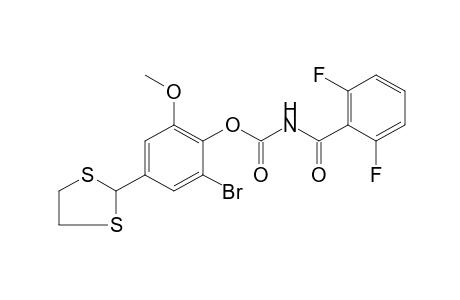 2-bromo-4-(1,3-dithiolan-2-yl)-6-methoxyphenol, (2,6-difluorobenzoyl)carbamate
