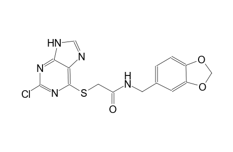 acetamide, N-(1,3-benzodioxol-5-ylmethyl)-2-[(2-chloro-9H-purin-6-yl)thio]-