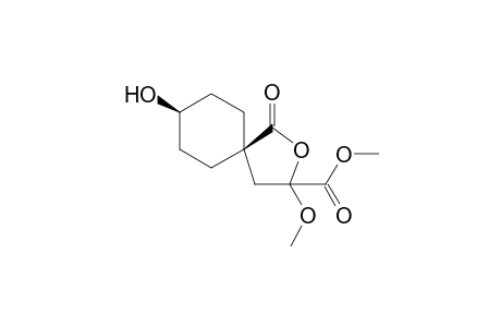 8-cis-Hydroxy-3-methoxy-5-rel-1-oxo-2-oxaspiro[4.5]decan-3-carboxylic acid-methylester