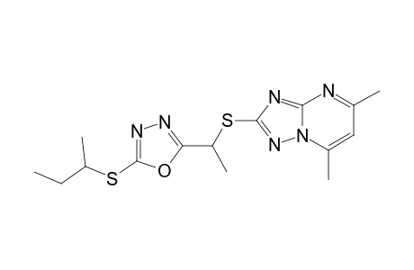 2-(1-(5-(sec-butylthio)-1,3,4-oxadiazol-2-yl)-ethylthio)-5,7-dimethyl-1,2,4-triazolo[1,5-a]pyrimidine