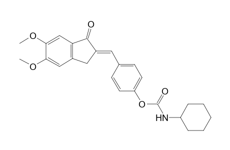 (E)-4-[(5,6-Dimethoxy-1-oxo-1,3-dihydro-2H-inden-2-ylidene)methyl]phenyl (cyclohexyl) carbamate