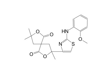 3-[2-(2-methoxyanilino)-1,3-thiazol-4-yl]-3,8,8-trimethyl-2,7-dioxaspiro[4.4]nonane-1,6-dione