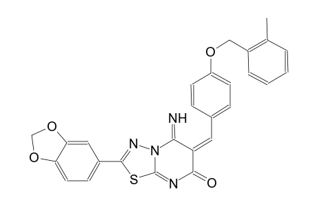 (6E)-2-(1,3-benzodioxol-5-yl)-5-imino-6-{4-[(2-methylbenzyl)oxy]benzylidene}-5,6-dihydro-7H-[1,3,4]thiadiazolo[3,2-a]pyrimidin-7-one