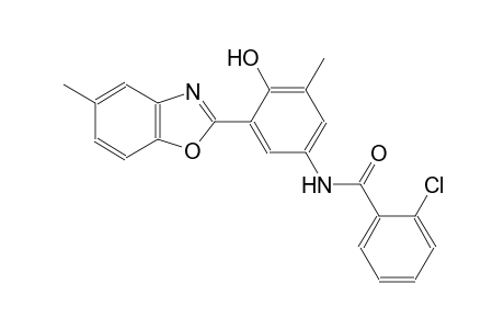 2-chloro-N-[4-hydroxy-3-methyl-5-(5-methyl-1,3-benzoxazol-2-yl)phenyl]benzamide