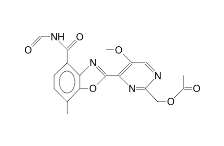 N-Formyl-2-(2-acetoxymethyl-5-methoxy-pyrimidin-4-yl)-7-methyl-benzoxazole-4-carboxamide