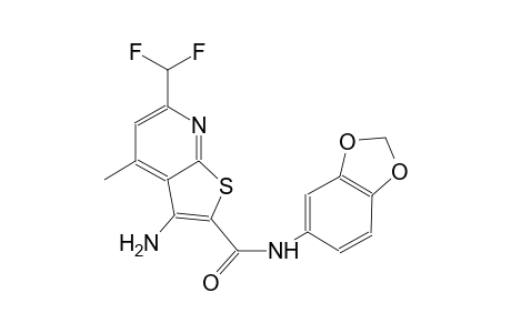 3-amino-N-(1,3-benzodioxol-5-yl)-6-(difluoromethyl)-4-methylthieno[2,3-b]pyridine-2-carboxamide