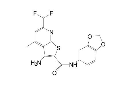 3-amino-N-(1,3-benzodioxol-5-yl)-6-(difluoromethyl)-4-methylthieno[2,3-b]pyridine-2-carboxamide