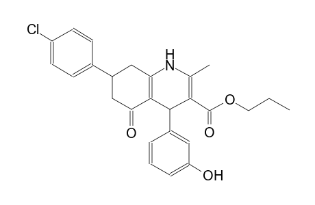 3-quinolinecarboxylic acid, 7-(4-chlorophenyl)-1,4,5,6,7,8-hexahydro-4-(3-hydroxyphenyl)-2-methyl-5-oxo-, propyl ester