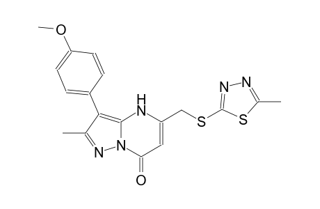 pyrazolo[1,5-a]pyrimidin-7(4H)-one, 3-(4-methoxyphenyl)-2-methyl-5-[[(5-methyl-1,3,4-thiadiazol-2-yl)thio]methyl]-
