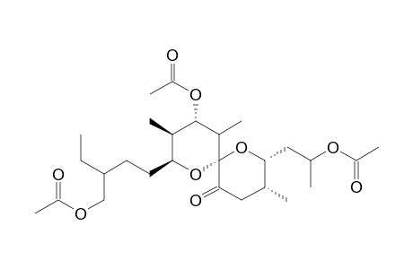 1,7-Dioxaspiro[5,5]undecan-5-one,10-acetoxy-8-(3-(acetoxymethyl)-pentyl)-2(2-acetoxy-propyl)-3,9,11-trimethyl[6R[6.alpha.[2R*(S*),3R*],8.beta.(S*),9.beta.,10.beta.,10.alpha.]