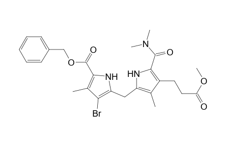 1H-Pyrrole-3-propanoic acid, 5-[[3-bromo-4-methyl-5-[(phenylmethoxy)carbonyl]-1H-pyrrol-2-yl]methyl]-2-[(dimethylamino)carbonyl]-4-methyl-, methyl ester