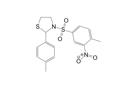3-[(4-methyl-3-nitrophenyl)sulfonyl]-2-(4-methylphenyl)-1,3-thiazolidine