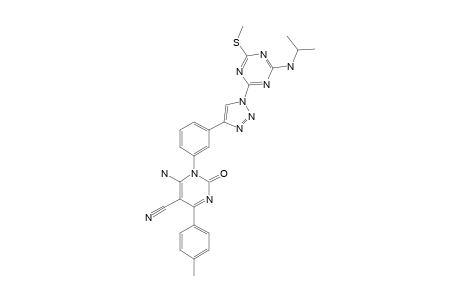 #4E;6-AMINO-5-CYANO-1-[3-[1-[4-(ISOPROPYLAMINO)-6-(METHYLTHIO)-1,3,5-TRIAZIN-2-YL-1H-1,2,3-TRIAZOL-4-YL]-PHENYL]-4-(4-METHYLPHENYL)-2(1H)-PYRIMIDINONE