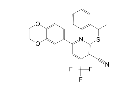 6-(2,3-dihydro-1,4-benzodioxin-6-yl)-2-[(1-phenylethyl)sulfanyl]-4-(trifluoromethyl)nicotinonitrile