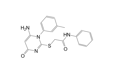 2-{[6-amino-1-(3-methylphenyl)-4-oxo-1,4-dihydro-2-pyrimidinyl]sulfanyl}-N-phenylacetamide