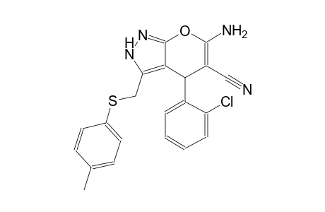 6-amino-4-(2-chlorophenyl)-3-{[(4-methylphenyl)sulfanyl]methyl}-2,4-dihydropyrano[2,3-c]pyrazole-5-carbonitrile