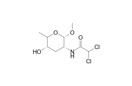 .alpha.-DL-ribo-Hexopyranoside, methyl 2,3,6-trideoxy-3-[(dichloroacetyl)amino]-