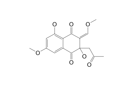 ASCOMYCONE_C;(E)-2,5-DIHYDROXY-7-METHOXY-3-METHOXYMETHYLENE-2-(2-OXOPROPYL)-2,3-DIHYDRO-[1.4]-NAPHTHOQUINONE