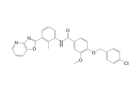 4-[(4-chlorobenzyl)oxy]-3-methoxy-N-(2-methyl-3-[1,3]oxazolo[4,5-b]pyridin-2-ylphenyl)benzamide